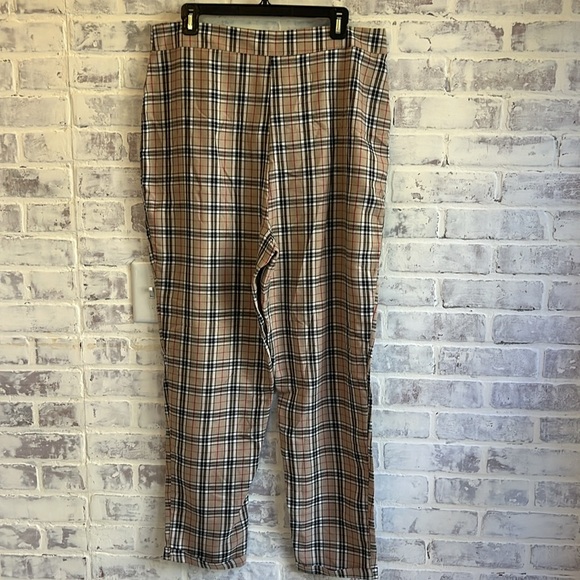 NWT NASTY GAL Check Plaid Tapered High Waisted Tapered Pants Women’s 12 - Picture 6 of 10